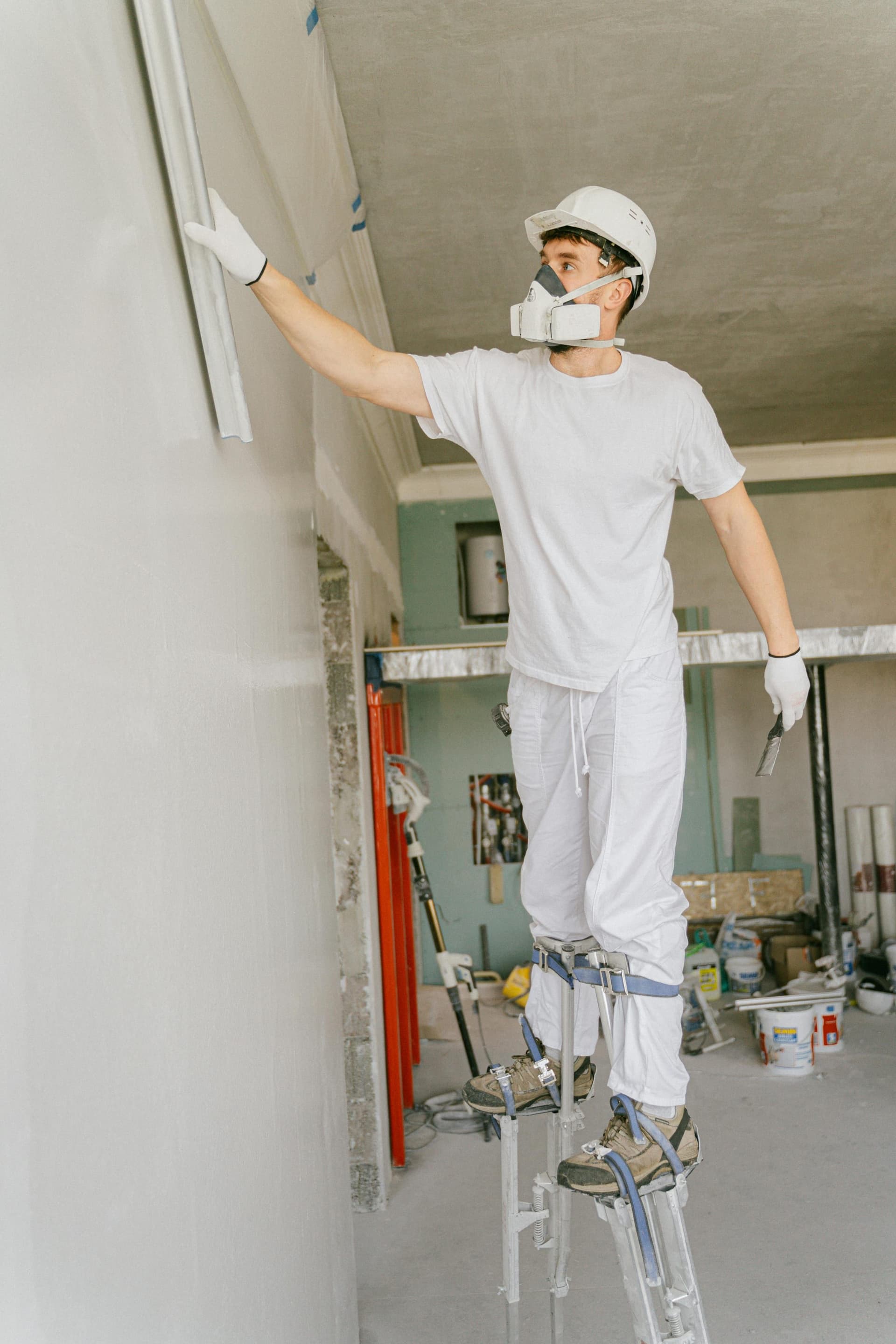Plasterer at work